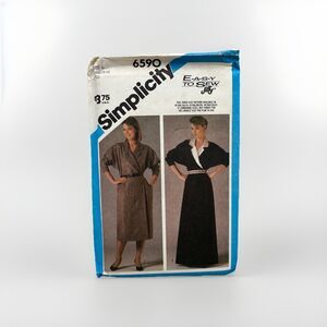 Simplicity 6590 Sewing Pattern Size 10 12 14 Jiffy Dress Easy Sew Vintage